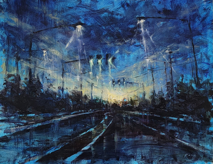 Dusk Gems Rohr_ 11x14 Oil on board_ed